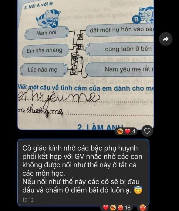 Cô giáo tiểu học đau đầu nhức óc sau khi chấm bài tập về nhà nhắn tin vào nhóm lớp cầu cứu phụ huynh - 1