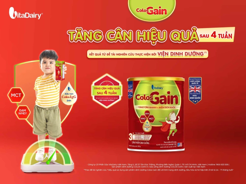 Colos gain thương hiệu số 1 sữa tăng cân hiệu quả sau 4 tuần - 2