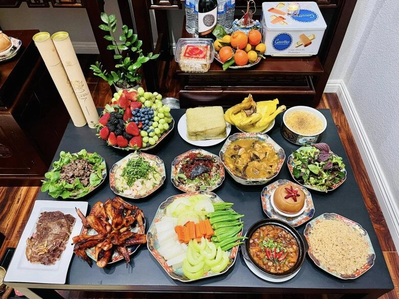 Diễn viên diệu hương làm cỗ cúng cụ nội trên đất mỹ không trùng món tết nhìn đẹp mắt lại bổ dưỡng - 3