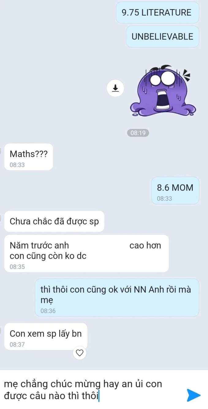 Đứa trẻ 2k6 khoe điểm thi thpt 975 văn 86 toán câu nói lạnh lùng của mẹ khiến dân tình đau lòng - 1