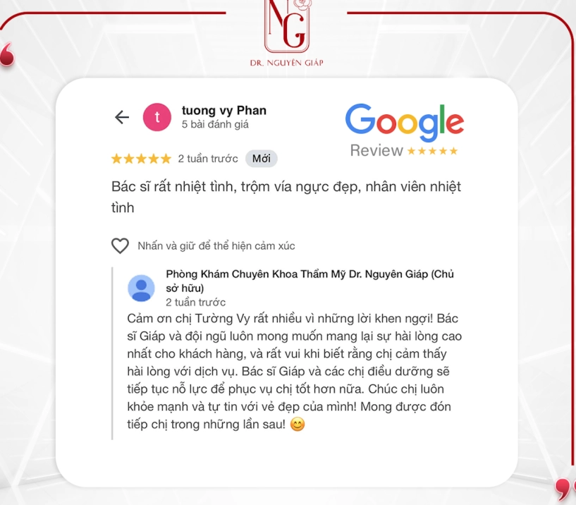 Khách hàng bày tỏ sự hài lòng với dr nguyên giáp sau liệu trình làm đẹp - 4