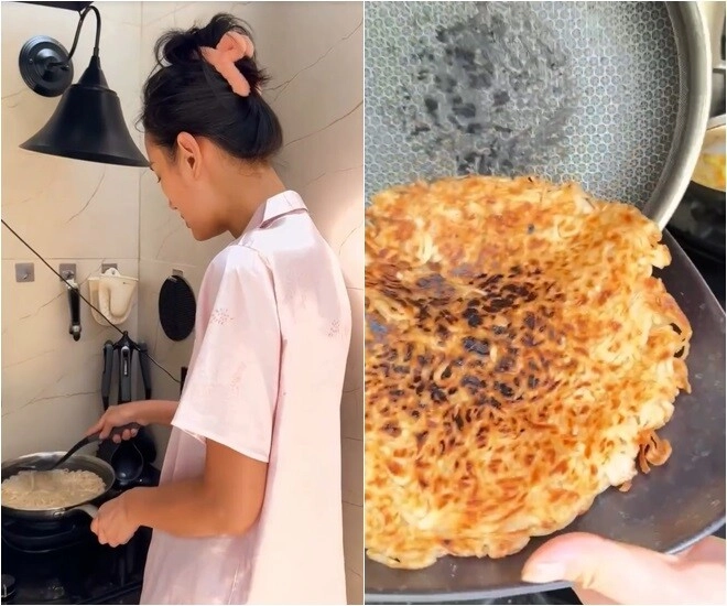 Lê thúy nấu ăn giữa trời nắng chồng phải đứng che ô cho cô vợ cao nghều - 7