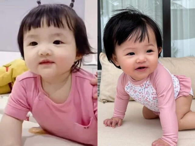 Loạt khoảnh khắc giống nhau đến bất ngờ của con gái winnie nhà đông nhi ông cao thắng và suchin nhà cường đôla - 7