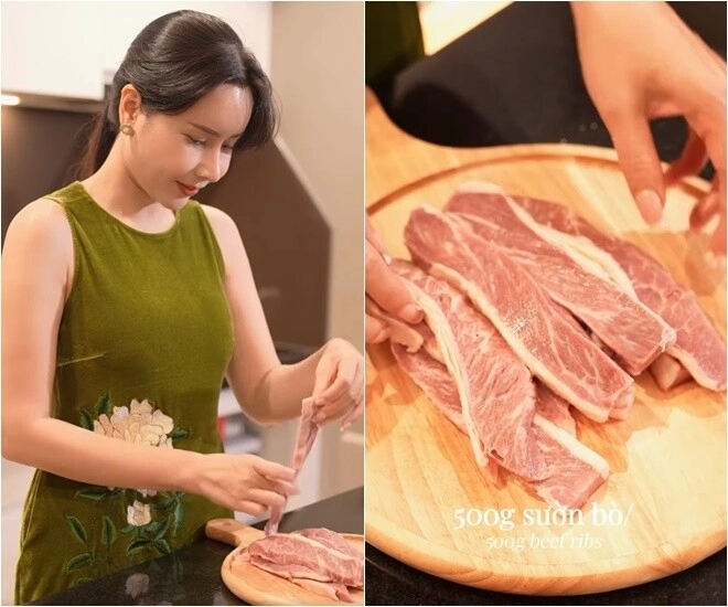 Lưu hương giang xinh đẹp vào bếp làm món súp sườn hàn quốc cực đưa cơm - 2