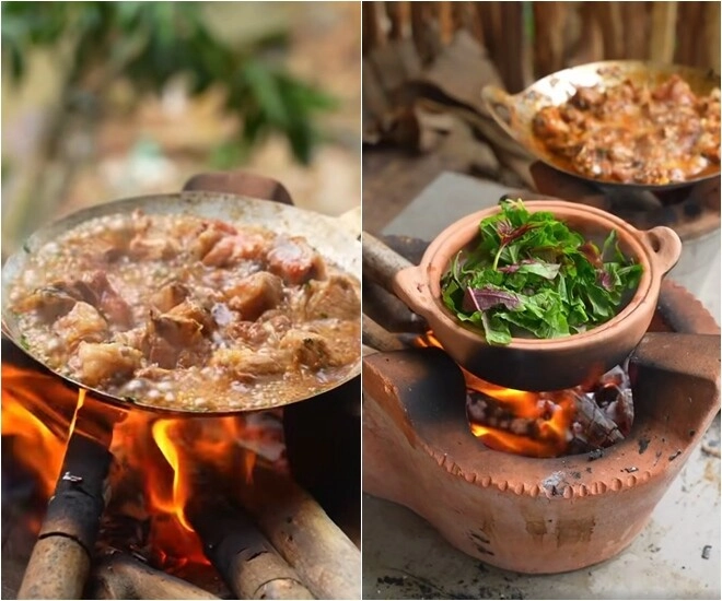 Mâm cơm chân quê của quỳnh trang - em vợ lê dương bảo lâm nấu cho bố hút hàng trăm nghìn like - 11