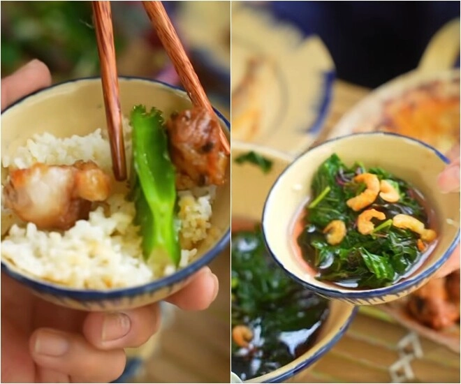 Mâm cơm chân quê của quỳnh trang - em vợ lê dương bảo lâm nấu cho bố hút hàng trăm nghìn like - 15