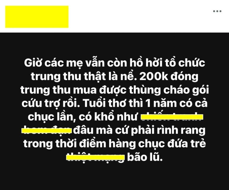 Mẹ bỉm hà nội bức xúc khi phụ huynh lớp con hồ hởi đóng 200 nghìn tổ chức trung thu thay vì hỗ trợ bão lũ - 1