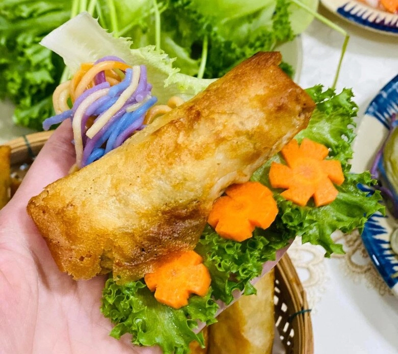 Mẹ đảm làm nem rán kiểu miền nam không cần đến trứng nhưng vẫn giòn ngon nhân kết dính như thường - 9