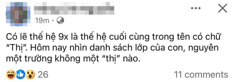 Mẹ việt ngỡ ngàng danh sách lớp con nguyên một trường không ai tên thị dân mạng xôn xao tên đệm thị đã hết thời - 1