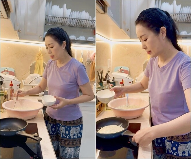 người đẹp không tuổi trịnh kim chi làm món hấp dẫn hao cơm vừa nấu vừa xuýt xoa vì quá thơm - 9