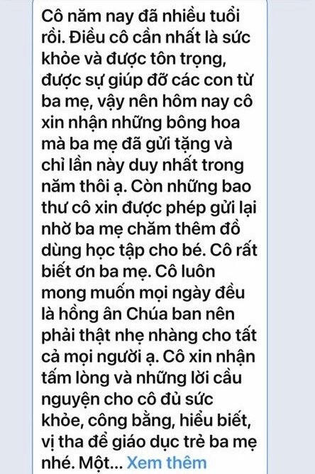 Phụ huynh một lớp bị cô giáo nhắn tin trong nhóm chat để trả lại phong bì ngày phụ nữ việt nam 2010 nghẹn ngào đọc lý do - 2