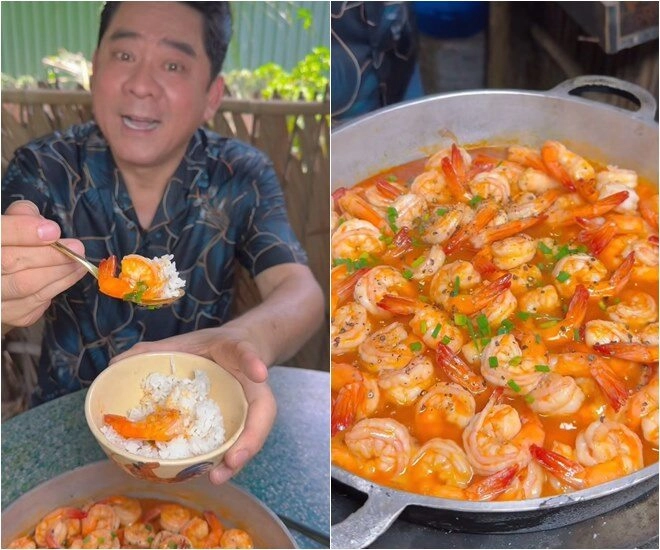 Tài tử ở nhà vườn 6000m2 vác nồi siêu to ra nấu con cá chẽm 5kg nhận mưa like - 11