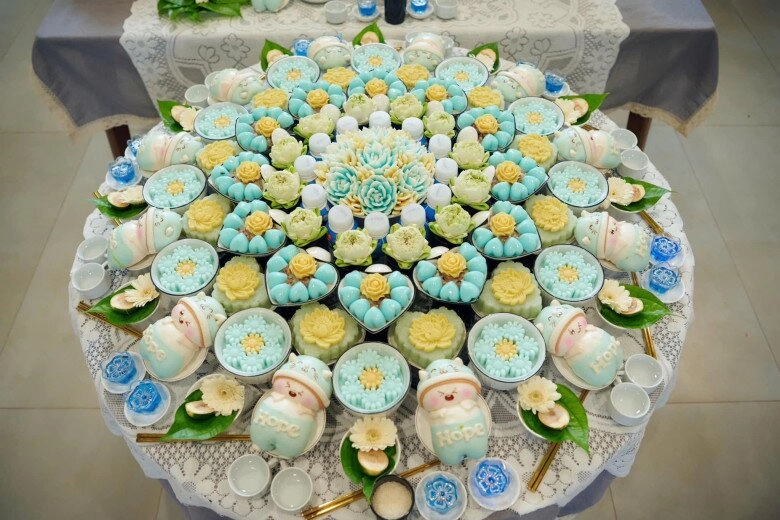Trường giang nhã phương làm mâm cúng thôi nôi cho con trai đơn giản nhưng không thiếu thứ gì - 3