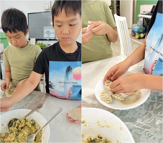 Vợ xinh của baggio dạy cặp sinh đôi nấu ăn luyện sớm để con dâu sau này được hưởng - 2