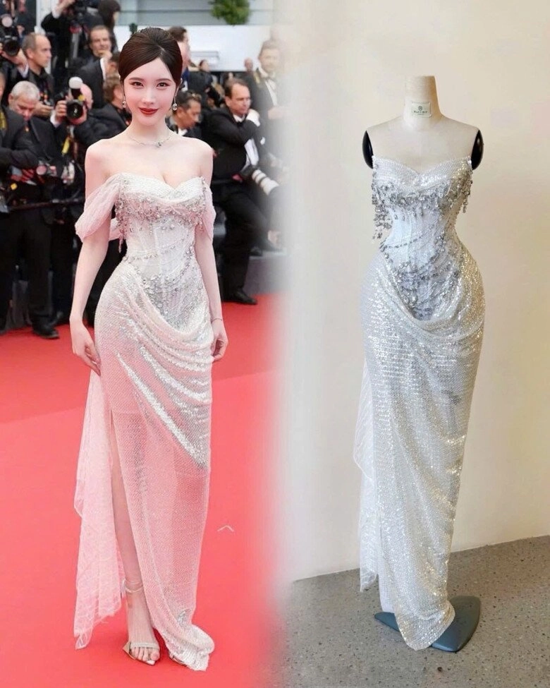 2 chiếc váy dạ hội từ việt nam tỏa sáng rực rỡ trên thảm đỏ cannes - 12