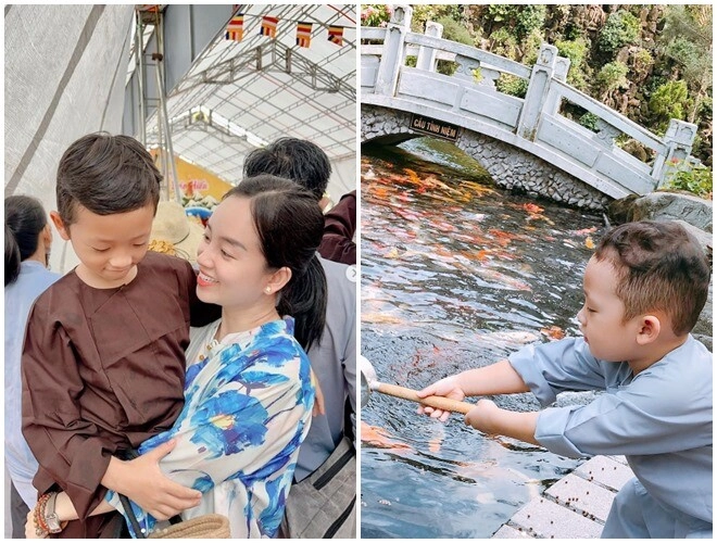 2 con trai của cô hiệu phó văn thùy dương lên chùa từ khi còn trong bụng mẹ giờ 6 tuổi rất thích nơi đây - 5
