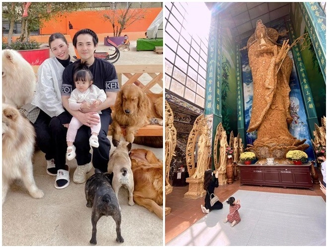 2 con trai của cô hiệu phó văn thùy dương lên chùa từ khi còn trong bụng mẹ giờ 6 tuổi rất thích nơi đây - 7