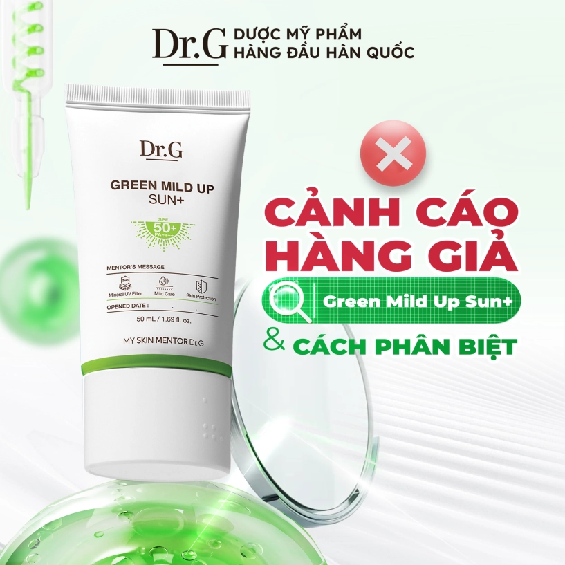 Bẫy giá hời kem chống nắng giả drg green mild up sun 3 cách phân biệt thật - giả chuẩn nhất - 1