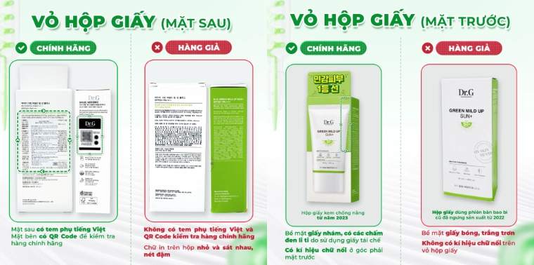 Bẫy giá hời kem chống nắng giả drg green mild up sun 3 cách phân biệt thật - giả chuẩn nhất - 3