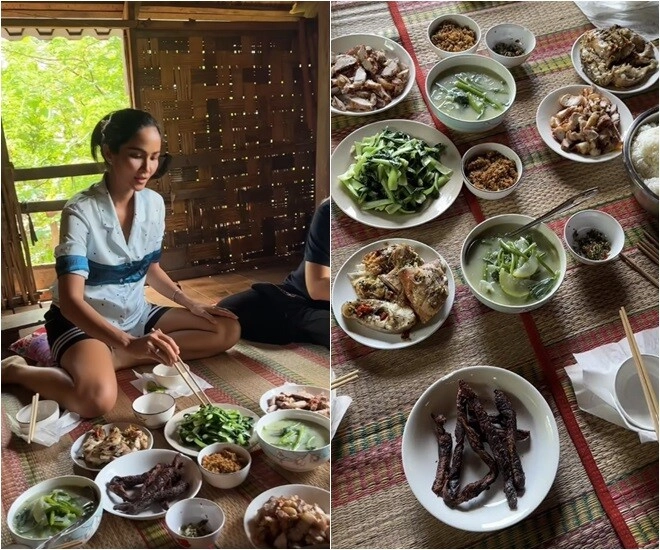 Bữa cơm tiếp khách dân dã nhà hoa hậu nghèo nhất việt nam có món canh với cách nấu khác lạ - 1