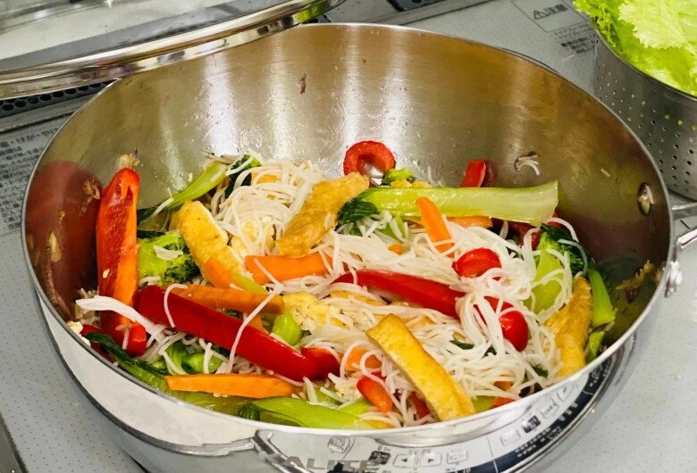 Bún xào rau củ chay thanh đạm dễ làm - 9