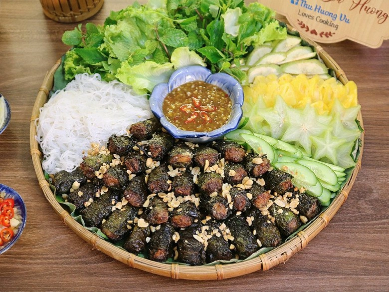 Cách làm chả bò lá lốt nướng ăn kèm bún siêu ngon thanh mát cho ngày hè - 7