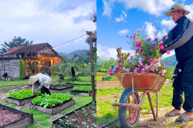 Chàng trai 9x bỏ phố về quê vay tiền mua mảnh đất hoang giữa núi hồ xanh ngát xây nhà vườn đẹp như tranh - 8