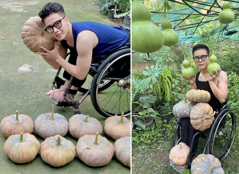 Chàng trai 9x ngồi xe lăn làm vườn rau xanh giăng khắp lối quả treo lúc lỉu trên giàn thật đã mắt - 5