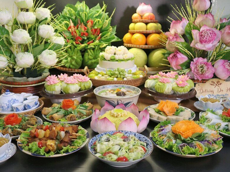Chị em chia sẻ mâm cỗ cúng rằm tháng 7 chẳng khác nào bữa tiệc thị giác nhìn không muốn rời mắt - 2