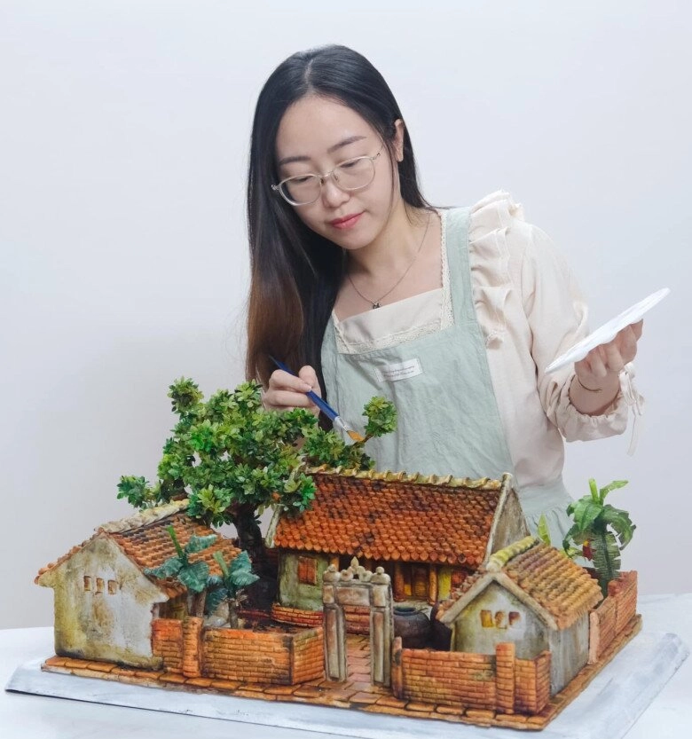 Chiếc bánh trung thu 3d đang bùng nổ mxh nặng gần 30kg hình nhà cổ đậm chất hồi ức làm 5 ngày mới xong - 4