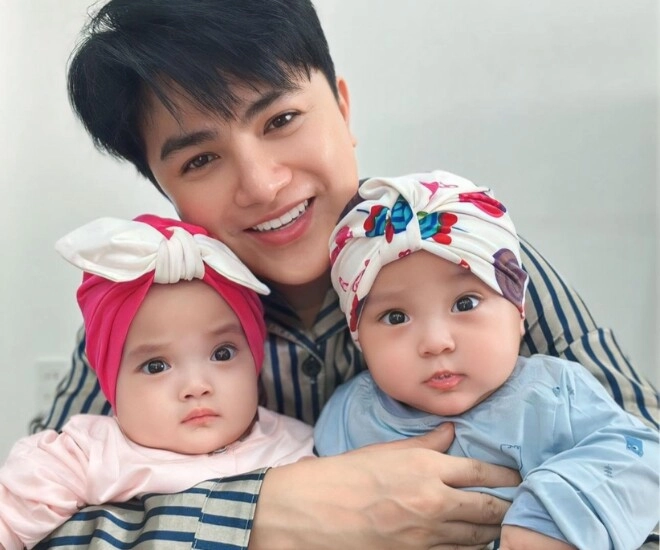 Có con sinh đôi một trai một gái nam ca sĩ họ khưu độc lạ nhất nhì việt nam đặt tên cho 2 con rất đặc biệt - 1