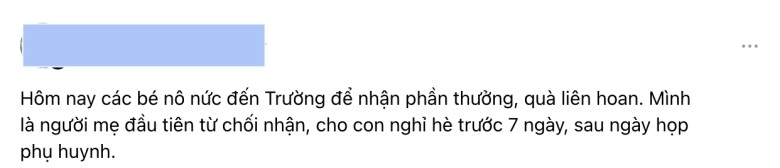 Đăng tin nhắn trong group chat lớp mẹ việt bị cõi mạng chỉ trích vì từ chối cho con nhận phần thưởng cuối năm - 2