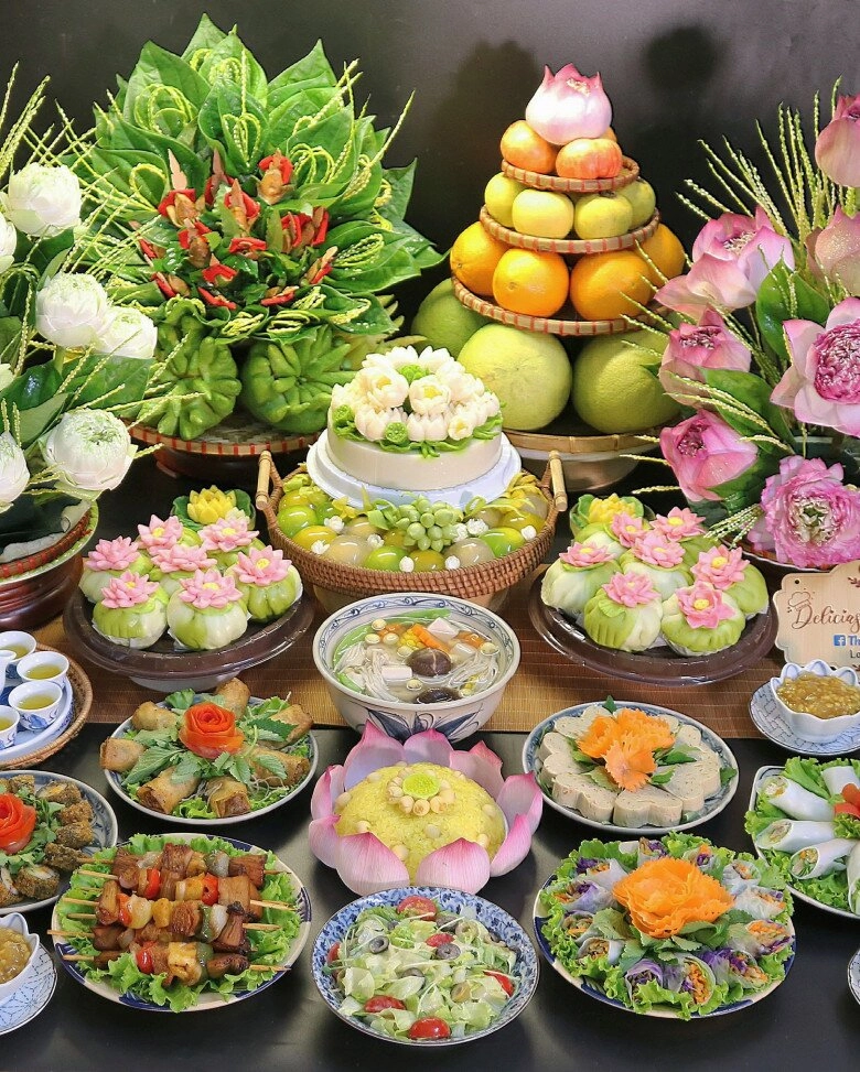 Gợi ý mâm cỗ chay 12 món cúng rằm tháng 7 vừa đẹp lại đủ món ngon của mẹ đảm - 2