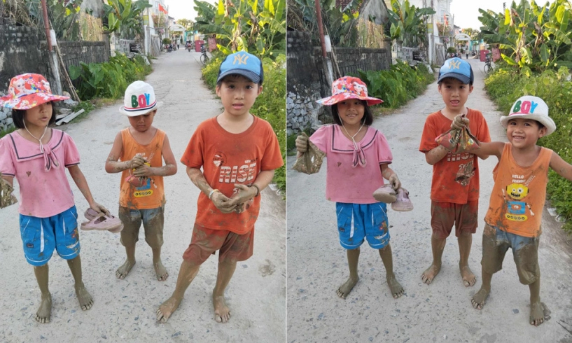 Kẹt đầu lội ruộng bắt đỉa khối nghỉ hè khiến ông bà bố mẹ muốn tiền đình - 2