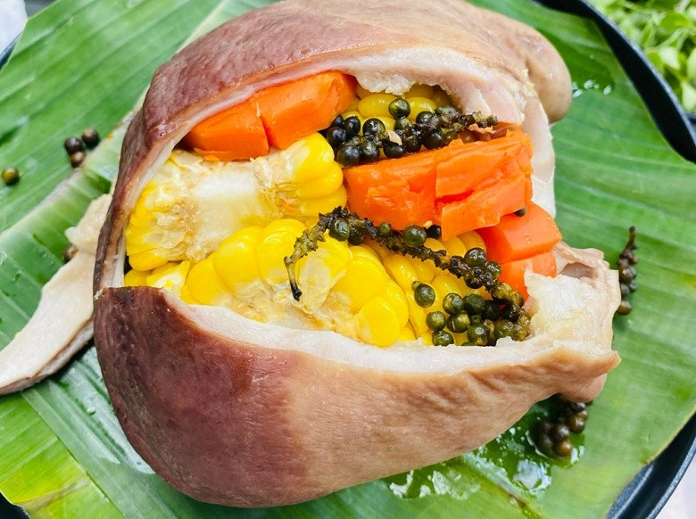 Mẹ đảm sài gòn làm dạ dày nhồi rau củ hấp giòn ngon ăn với cơm cũng hợp nhậu chơi chơi càng hay - 7