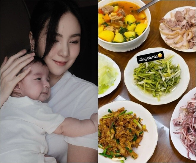 Niềm vui của mc mai ngọc mẹ bỉm chăm khoe những bữa cơm nhà đơn giản mà no căng rốn - 1