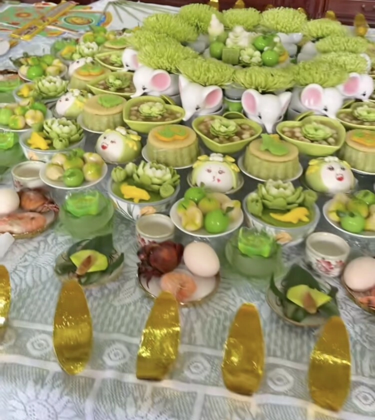 Quang hải - chu thanh huyền làm tiệc thôi nôi cho con trai lido mâm cúng tuyệt đẹp nhìn kỹ toàn vàng - 6