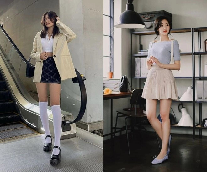Tại sao không nên mặc váy ngắn với giày búp bê 4 quy tắc kết hợp giày với váy đẹp miễn chê giúp chân dài miên man - 3