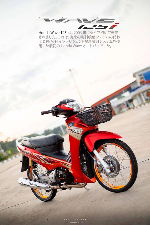 Wave 125i cháy phố với sắc cam đỏ đậm chất thái chơi lớn trong bản độ full option - 1