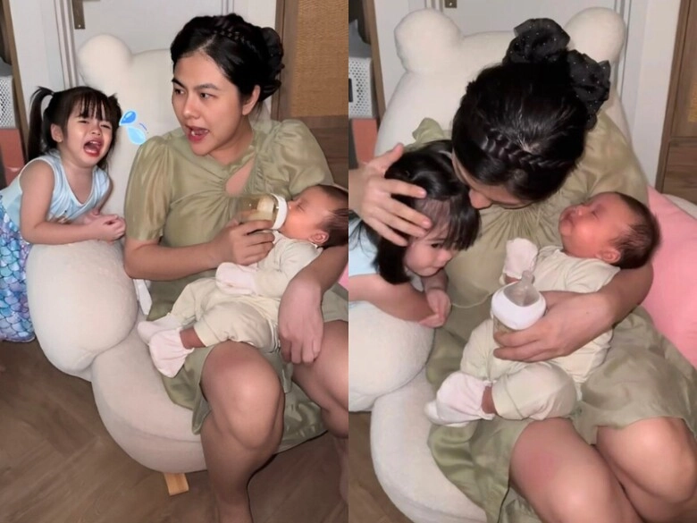 Cảnh làm mẹ 4 con của vân trang thức đêm cho quý tử ti sữa vẫn bù đầu dỗ dành cặp song sinh khóc nhè - 2