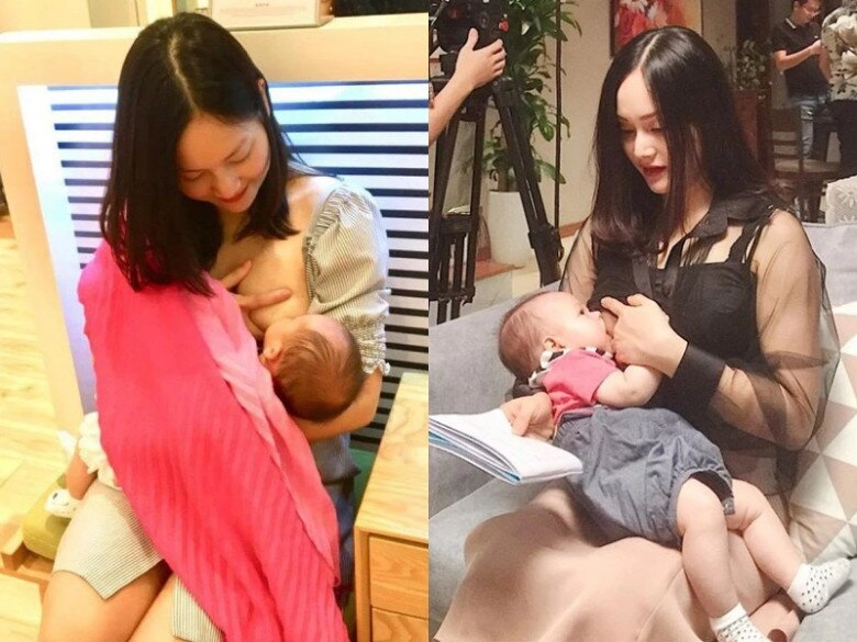 Ái nữ lai tây nhà lan phương hơn 1 tuổi vẫn thèm sữa mẹ nữ diễn viên bế con cho bú giữa đoàn phim - 4