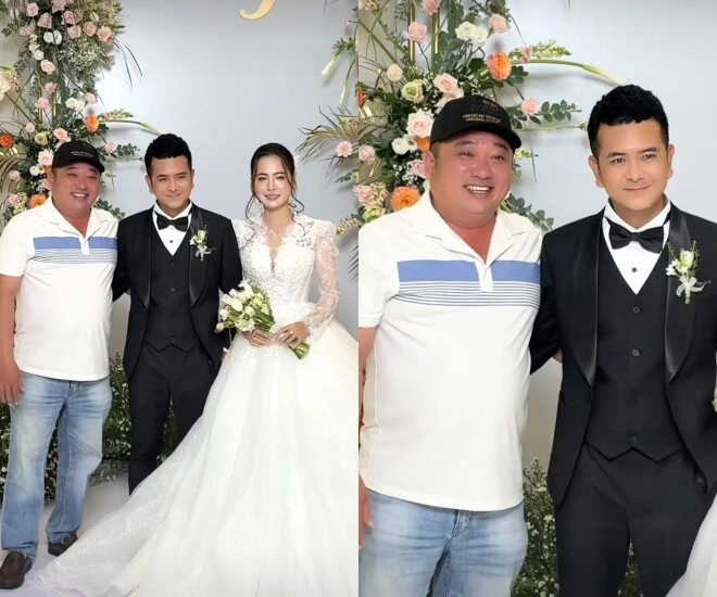 bé an hùng thuận rước vợ đẹp về dinh cường đô la đến chúc mừng cò phùng ngọc giản dị đi ăn cưới bạn thân - 3