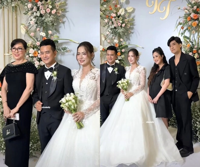 bé an hùng thuận rước vợ đẹp về dinh cường đô la đến chúc mừng cò phùng ngọc giản dị đi ăn cưới bạn thân - 4