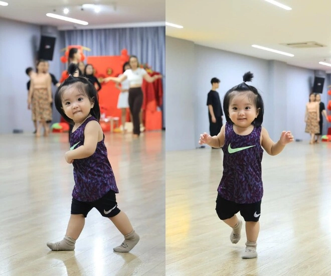 Bé lisa nhà khánh thi - phan hiển vừa thôi nôi đã nhập môn dancesport học viên nhỏ nhất đến lớp trông cực yêu - 2