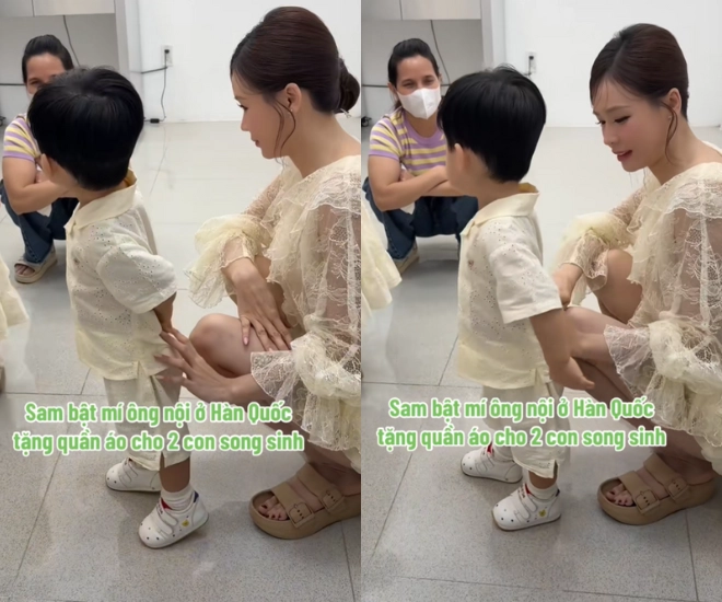 Bố chồng của sam tặng quà cho 2 cháu nội song sinh nàng dâu việt được lòng gia đình bên hàn - 1