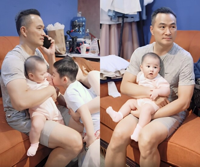 Chi bảo bận công việc vẫn ngồi ôm con cho vợ đại gia làm điệu bà xã nhìn ái nữ thừa nhận mình đẻ thuê - 2