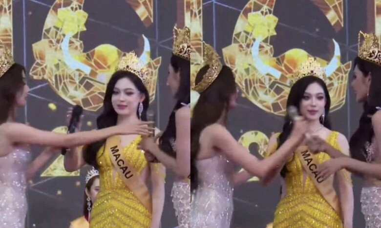 Clip hh quế anh giật mic thí sinh campuchia tại miss grand international tự đòi hát tiếng hàn rồi lắp bắp vì không thuộc lời - 2