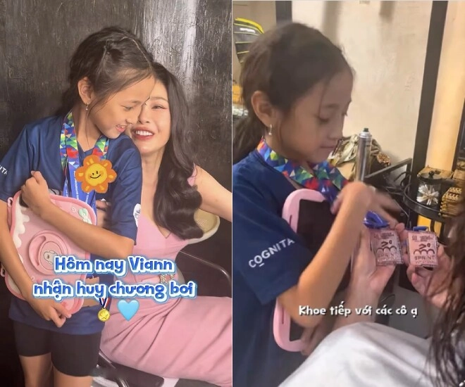 Con gái hà kiều anh giành huy chương khiến mẹ tự hào được khuyên thi hoa hậu nay 10 tuổi trang điểm cực xinh - 2