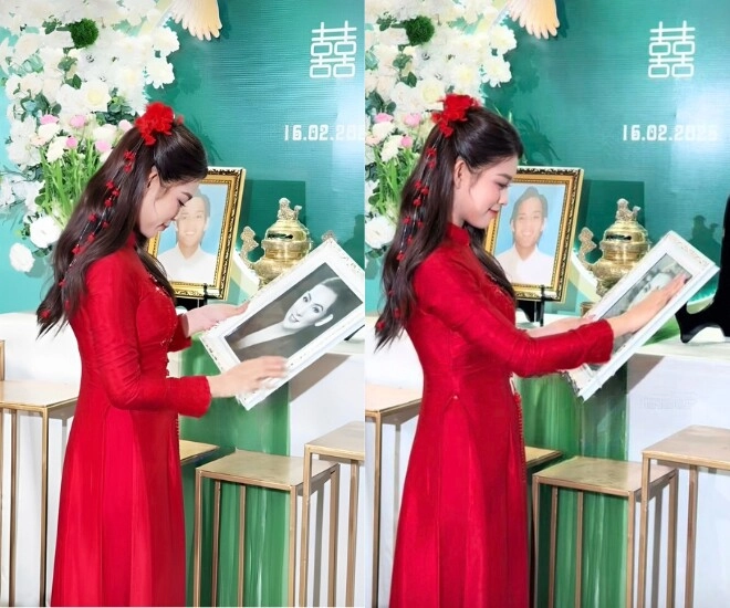 Con gái phi nhung - mạnh quỳnh làm đám cưới nghẹn ngào ôm di ảnh của mẹ nuôi trong ngày về nhà chồng - 3