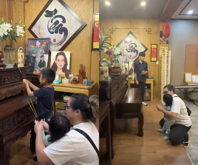 Con ruột cố ca sĩ phi nhung đưa cả nhà về việt nam xúc động hình ảnh các cháu dâng hương cho bà ngoại - 2